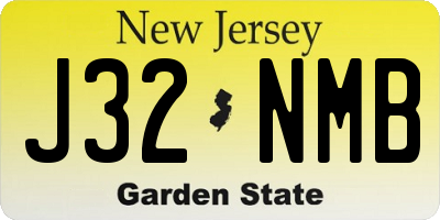 NJ license plate J32NMB