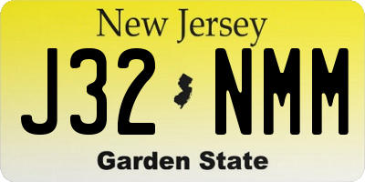 NJ license plate J32NMM