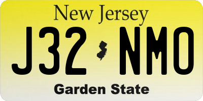 NJ license plate J32NMO