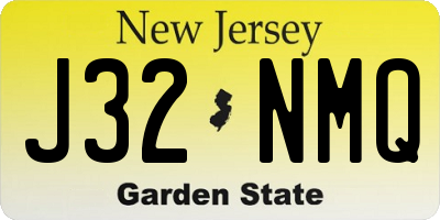 NJ license plate J32NMQ