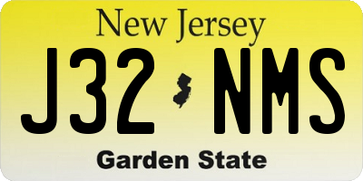 NJ license plate J32NMS