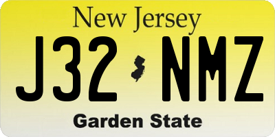 NJ license plate J32NMZ