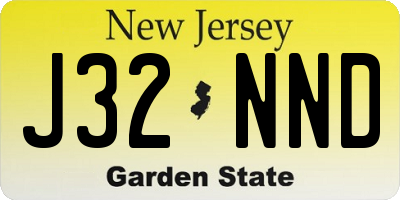 NJ license plate J32NND