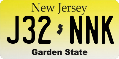 NJ license plate J32NNK