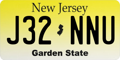 NJ license plate J32NNU