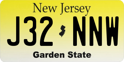 NJ license plate J32NNW
