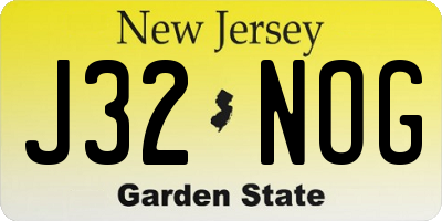 NJ license plate J32NOG