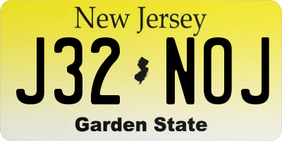 NJ license plate J32NOJ