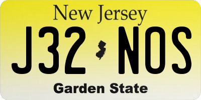 NJ license plate J32NOS