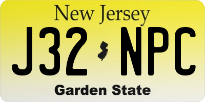 NJ license plate J32NPC