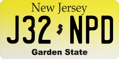 NJ license plate J32NPD
