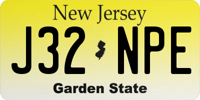 NJ license plate J32NPE