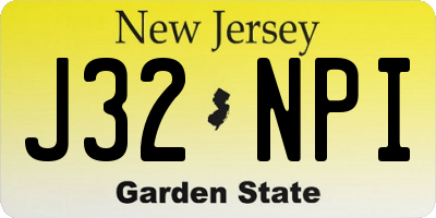 NJ license plate J32NPI