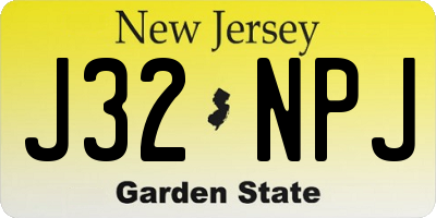NJ license plate J32NPJ