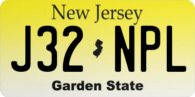 NJ license plate J32NPL