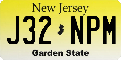 NJ license plate J32NPM