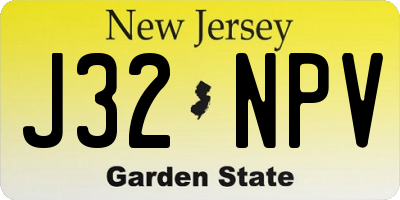 NJ license plate J32NPV