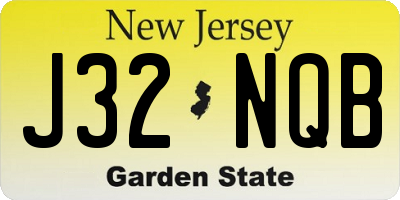 NJ license plate J32NQB
