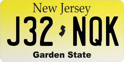 NJ license plate J32NQK