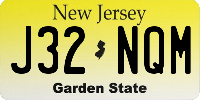 NJ license plate J32NQM