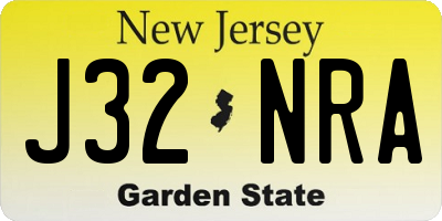 NJ license plate J32NRA