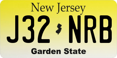 NJ license plate J32NRB