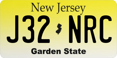 NJ license plate J32NRC