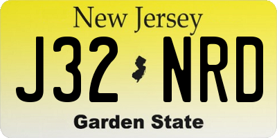 NJ license plate J32NRD