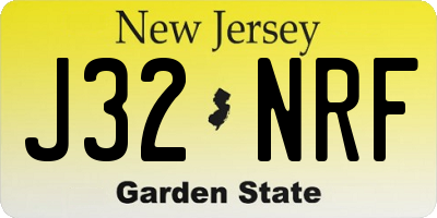 NJ license plate J32NRF