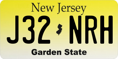 NJ license plate J32NRH