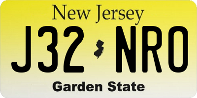NJ license plate J32NRO