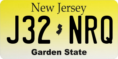 NJ license plate J32NRQ
