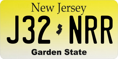 NJ license plate J32NRR