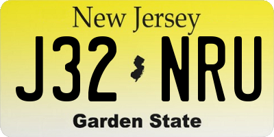 NJ license plate J32NRU