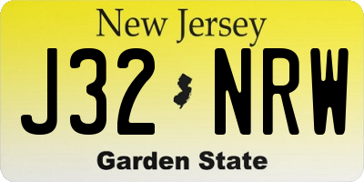 NJ license plate J32NRW