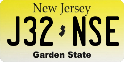NJ license plate J32NSE