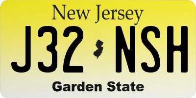 NJ license plate J32NSH