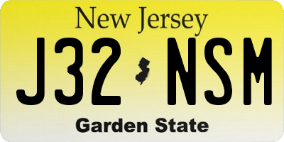 NJ license plate J32NSM