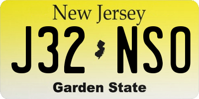 NJ license plate J32NSO
