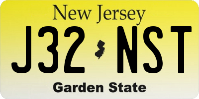 NJ license plate J32NST