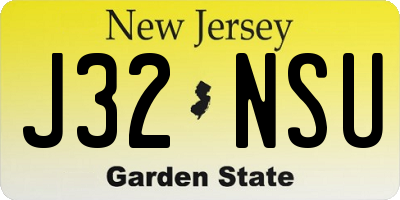 NJ license plate J32NSU