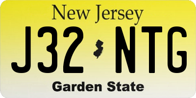 NJ license plate J32NTG
