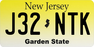 NJ license plate J32NTK