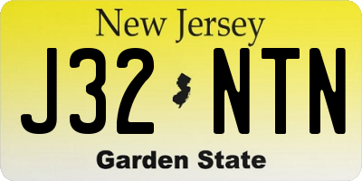 NJ license plate J32NTN