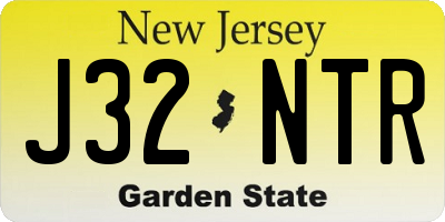 NJ license plate J32NTR