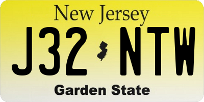 NJ license plate J32NTW