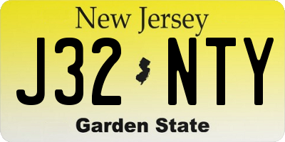 NJ license plate J32NTY