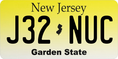 NJ license plate J32NUC