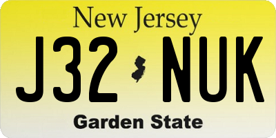 NJ license plate J32NUK