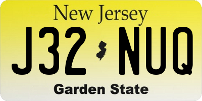 NJ license plate J32NUQ